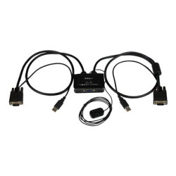 StarTech.com 2 Port USB VGA Cable KVM Switch - USB Powered with Remote Switch - KVM with VGA - Dual Port VGA KVM Switch (SV211USB) - Prepínac KVM - 2 x KVM port(s) - 1 místní uživatel - desktop