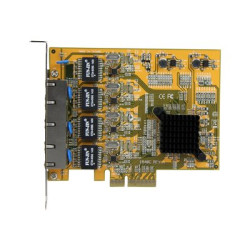 StarTech.com 4 Port Gigabit NIC PCIe Network Card - Quad Port Adapter (ST1000SPEX43) - Sítový adaptér - PCIe - Gigabit Ethernet x 4 - žlutá