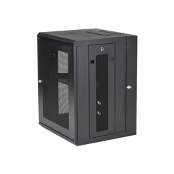 StarTech.com 15U 19" Wall Mount Network Cabinet, 16" Deep Hinged Locking IT Network Switch Depth Enclosure, Assembled Vented Computer Equipment Data Rack with Shelf & Flexible Side Panels - 15U Vented Cabinet - Rozvadec stojanový skrín - 4 pozice - montáž na stenu - cerná - 15U - 16"