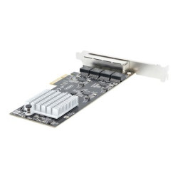StarTech.com 4-Port 2.5Gbps NBASE-T PCIe Network Card, Intel I225-V Chip, Quad Port Computer Network Card, Multi-Gigabit NIC, PCI Express Server LAN Card, Desktop Ethernet Interface Card, PCI Express 2.0 (PR42GI-NETWORK-CARD) - Sítový adaptér - PCIe 2.0 x4 - 10M 100M 1G 2.5 Gigabit Ethernet x 4 - cerná