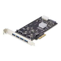 StarTech.com 4-Port USB-A PCIe Card, USB 3.2 5Gbps, 4x USB Controllers - USB adaptér - PCIe 2.0 x4 - USB 3.2 Gen 1 x 4 - cerná - pro P N: FCREADMICRO3V2, USB315AC1M, USB3S2SAT3CB