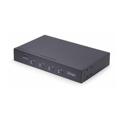 StarTech.com 4-Port KM Switch with Mouse Roaming, USB Switch for Keyboard Mouse, 3.5mm and USB Audio, Peripheral Sharing for 4 Computers, USB 3.0 Switcher, TAA Compliant - Hotkey Pushbutton Switching (P4A20132-KM-SWITCH) - Prepínac klávesnice myši - 1 místní uživatel - desktop - kompatibilní s TAA