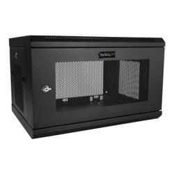 StarTech.com 2 Post 6U 19" Wall Mount Network Cabinet, 15" Deep Locking IT Switch Depth Enclosure, Vented Computer Electronics Equipment Data Rack with Shelf & Hook & Loop Tape Assembled - 19 Inch Wall Cabinet (RK616WALM) - Rozvadecová skrín - montáž na stenu - cerná - 6U