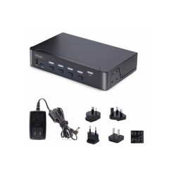 StarTech.com 4-Port DisplayPort 1.4 KVM Switch, 8K 60Hz 4K 144Hz, 2x USB 3.0 Ports, 4x USB 2.0 Ports, Hotkey Switching, TAA Compliant (D86A2-4-PORT-8K-KVM) - Prepínac KVM audio USB - 4 x KVM zvuk USB - 1 místní uživatel - desktop - kompatibilní s TAA