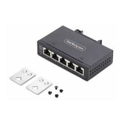 StarTech.com 5-Port Unmanaged Industrial Ethernet Switch - IP30 - TAA - Prepínac - nerízený - 5 x 10 100 1000Base-T - lze montovat na konzolu DIN, pro pripevnení na zed - DC - kompatibilní s TAA