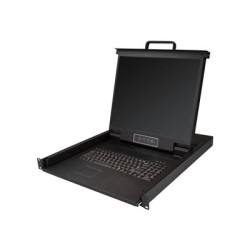 StarTech.com Rackmount KVM Console, Single Port VGA KVM with 19" LCD Monitor for Server Rack, Fully Featured Universal 1U LCD KVM Drawer with Cables & Hardware, USB Support, 50,000 MTBF - LCD KVM Concole Drawer (RKCONS1901) - KVM konzole - USB - 19" - pripevnitelný na regál - 1280 x 1024 - 250 cd m? - 1000:1 - VGA - cerná - 1U