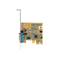 StarTech.com PCI Express Serial Card, PCIe to RS232 (DB9) Serial Interface Card, PC Serial Card with 16C1050 UART, Standard or Low Profile Brackets, COM Retention, For Windows & Linux - PCIe to DB9 Card (11050-PC-SERIAL-CARD) - Sériový adaptér - PCIe 2.0 nízký profil - RS-232 x 1 - žlutá