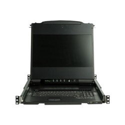 StarTech.com Dual Rail Rackmount KVM Console HD 1080p, Single Port DVI VGA KVM with 17" LCD Monitor for Server Rack, Fully Featured 1U LCD KVM Drawer with Cables, USB Support, 44230 MTBF - Single Port Console (RKCOND17HD) - KVM konzole s prepínac KVM - 1 porty - USB - 17.3" - pripevnitelný na regál - 1920 x 1080 Full HD (1080p) @ 60 Hz - 250 cd m? - 650:1 - 8 ms - 2xDVI-D, 2xVGA - cerná - 1U