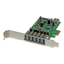 StarTech.com 7 Port PCI Express USB 3.0 Card - Standard & Low-Profile - SATA Power - UASP Support - 1 Internal & 6 External USB 3.0 Ports (PEXUSB3S7) - USB adaptér - PCIe 2.0 - USB, USB 2.0, USB 3.0 - pro P N: ST1030USBM, ST7300USBME