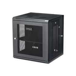 StarTech.com 12U 19" Wall Mount Network Cabinet, 16" Deep Hinged Locking IT Network Switch Depth Enclosure, Vented Computer Equipment Data Rack with Shelf & Flexible Side Panels, Assembled - 12U Vented Cabinet (RK12WALHM) - Rozvadecová skrín - montáž na stenu - cerná - 12U