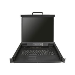 StarTech.com 16 Port Rackmount KVM Console with 6ft Cables, Integrated KVM Switch with 19" LCD Monitor, Fully Featured 1U LCD KVM Drawer- OSD KVM, Durable 50,000 MTBF, USB + VGA Support - 19in. LCD KVM Console (RKCONS1916K) - KVM konzole s prepínac KVM - 16 porty - PS 2, USB - US - 19" - pripevnitelný na regál - 1280 x 1024 - 250 cd m? - 1000:1 - VGA - cerná - 1U