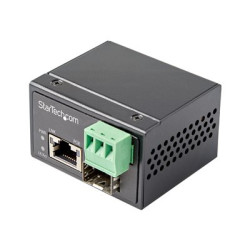 StarTech.com PoE+ Industrial Fiber to Ethernet Media Converter 30W, SFP to RJ45, Singlemode Multimode Fiber Optic to Copper Gigabit Ethernet, Mini Compact Size, IP-30 -40 to +75C, 1Gbps - Mini Media Converter (IMC1GSFP30W) - Konvertor médií s optickými vlákny - 1GbE - 1000Base-SX, 1000Base-T - RJ-45 SFP (mini-GBIC) - až 10 km