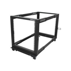 StarTech.com 12U 19" Open Frame Server Rack, 4 Post Adjustable Depth 23-41" Mobile, Free Standing Rolling Network Computer Equipment Data Rack, Dell PowerEdge, HP ProLiant ThinkServer - Adjustable Server Rack (4POSTRACK12U) - Rozvadec stojanový open frame - cerná - 12U - pro P N: CABSCREWM5B, CABSCREWSM5, CABSCREWSM5B, CABSCREWSM62, CABSCREWSM6B, CABSCRWS1224