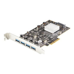 StarTech.com 4-Port USB PCIe Card - 10Gbps USB 3.1 3.2 Gen 2 Type-A PCI Express Expansion Card - 2 Controllers - 4xUSB - Windows Mac Linux - USB adaptér - PCIe 3.0 x4 - USB 3.1 Gen 2 x 4
