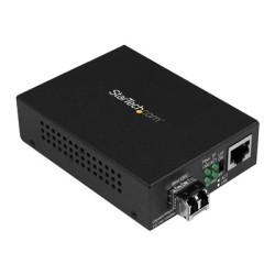 StarTech.com Multimode (MM) LC Fiber Media Converter for 10 100 1000 Network - 550m - Gigabit Ethernet - 850nm - with SFP Transceiver (MCM1110MMLC) - Konvertor médií s optickými vlákny - 1GbE - 10Base-T, 1000Base-LX, 1000Base-SX, 100Base-TX, 1000Base-T - RJ-45 multirežim LC - až 550 m - 850 nm - pro P N: SVA5N3NEUA