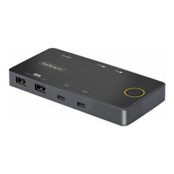StarTech.com 2-Port USB-C KVM Switch, Single-4K 60Hz HDMI Monitor, Dual-100W Power Delivery Pass-through Ports, Bus Powered, USB Type-C USB4 Thunderbolt 3 4 Compatible - Small Form Factor (C2-H46-UC2-PD-KVM) - Prepínac KVM - 2 x KVM zvuk USB - 1 místní uživatel - desktop