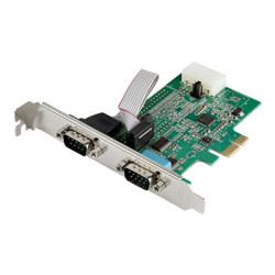 StarTech.com 2-port PCI Express RS232 Serial Adapter Card, PCIe RS232 Serial Host Controller Card, PCIe to Dual Serial DB9 COM Port Card, 16950 UART, Expansion Card, Windows, macOS, Linux - Full Low-Profile (PEX2S953) - Sériový adaptér - PCIe - RS-232 x 2