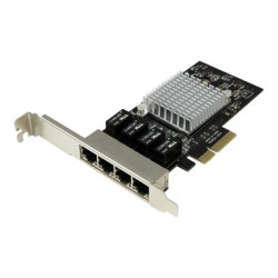 StarTech.com 4 Port PCIe Network Card - RJ45 Port - Intel i350 Chipset - Ethernet Server Desktop Network Card - Dual Gigabit NIC Card (ST4000SPEXI) - Sítový adaptér - PCIe x4 nízký profil - 1GbE - 1000Base-T - cerná - pro P N: BNDTB10GI, BNDTB210GSFP, BNDTB310GNDP, BNDTB410GSFP, BNDTB4M2E1, BNDTBUSB3142