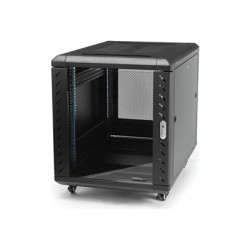 StarTech.com 15U 19" Server Rack Cabinet, 4 Post Adjustable Depth (6-32") Locking Knock Down Network Computer Equipment Enclosure, Mobile with Glass Door & Casters, HP ProLiant ThinkServer - 15U Knock Down Rack (RK1536BKF) - Rozvadec stojanový skrín - 4 pozice - podlahové provedení - cerná - 15U - 19"