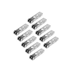 StarTech.com 10 pack HPE J4858C Compatible SFP Module, 1000BASE-SX, 1GbE Multi Mode (MMF) Fiber Optic Transceiver, 1 Gigabit Ethernet SFP, LC Connector, 550m, 850nm, DDM, HPE 1400, 1700, 1820 - Lifetime Warranty (J4858C10PKST) - Transceiver modul SFP (mini-GBIC) (odpovídá: HP J4858C) - 1GbE - 1000Base-SX - multirežim LC - až 550 m - 850 nm (balení 10) - pro HPE 1700, 2610, 6120, Switch XL 10 100 1000; HPE Aruba 2530, 2930F 24, 2930F 48, 5406