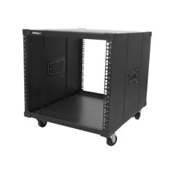 StarTech.com 9U Open Frame Rack with Wheels - 4 Post 23" Deep Portable Open Frame Cabinet for 19" Network, Data & Server Equipment - 220 lbs capacity (RK960CP) - Rozvadec stojanový - cerná - 9U - 23"