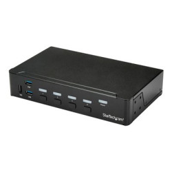 StarTech.com 4 Port HDMI KVM - HDMI KVM Switch - 1080p - USB 3.0 & Audio Support - KVM Video Switch (SV431HDU3A2) - Prepínac KVM USB - 4 x KVM zvuk USB + 3 x SuperSpeed USB - 1 místní uživatel - Lze montovat do rozvadece - AC 120 230 V DC 9 - 12 V - pro P N: SV431RACK