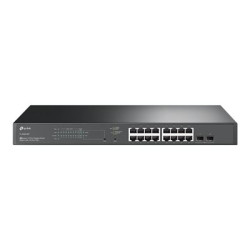 TP-Link JetStream TL-SG2218P V1.60 - Přepínač - inteligentní - 16 x 10 100 1000 (PoE+) + 2 x SFP - Lze montovat do rozvaděče - PoE+ (150 W)