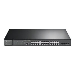 TP-Link JetStream TL-SG3428MP V6.6 - Přepínač - L2+ - řízený - 24 x 10 100 1000 (PoE+) + 4 x gigabitů SFP - Lze montovat do rozvaděče - PoE+ (384 W)