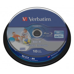 VERBATIM BD-R Blu-Ray 25GB 6x HTL WIDE printable 10pack spindle