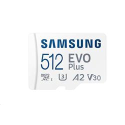 Samsung paměťová karta 512GB EVO Plus micro SDXC V3 TLC U3 (čtení až 130MB s) + micro SD adaptér