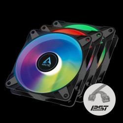 ARCTIC P12 PWM PST A-RGB 0dB – 120mm Pressure optimized case fan | PWM controlled speed with PST Bla