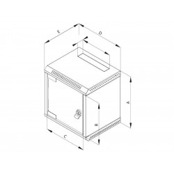 Triton 10" rozvaděč jednodílný 6U 260mm, plechové dveře