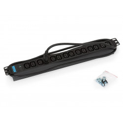 Triton 19',14xIEC C13,kontrol.,3x1.5mm 2m kabel IEC320 C14, RAL9005