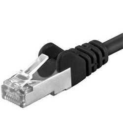 Premiumcord Patch kabel Cat6a S-FTP, AWG 26 7, délka 0.5m, černá