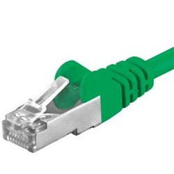 Premiumcord Patch kabel Cat6a S-FTP, AWG 26 7, délka 0.5m, zelený