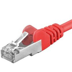 Premiumcord Patch kabel Cat6a S-FTP, AWG 26 7, délka 0.5m, červená