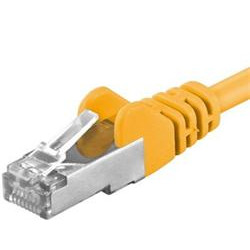 Premiumcord Patch kabel Cat6a S-FTP, AWG 26 7, délka 0.5m, žlutá