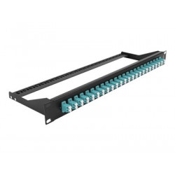 Delock - Propojovací panel - montáž do racku - LC Duplex MM X 24 - černá, vodě - barva - 1U - 19"