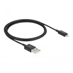 Delock - Kabel Lightning - USB s piny (male) do Lightning s piny (male) - 1 m - černá - pro Apple iPad iPhone iPod (Lightning)