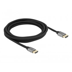 Delock - Ultra High Speed - HDMI kabel - HDMI s piny (male) do HDMI s piny (male) - 3 m - trojnásobně stíněný - šedá - kontakty osvětlené zlatou barvou, podpora 8K60Hz (7680 x 4320)