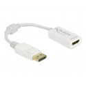Delock - Video adaptér - DisplayPort s piny (male) zamykací do HDMI se zdířkami (female) - 15 cm - bílá - pasivní konvertor, 1080p podpora 60 Hz