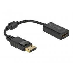 Delock - Video adaptér - DisplayPort s piny (male) zamykací do HDMI se zdířkami (female) - 15 cm - černá - pasivní konvertor, 1080p podpora 60 Hz