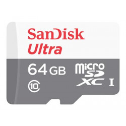 SanDisk Ultra - Paměťová karta flash (adaptér microSDXC na SD zahrnuto) - 64 GB - UHS-I Class10 - microSDXC UHS-I