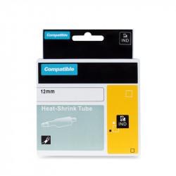 PRINTLINE kompatibilní páska s DYMO 18056, 12mm, 1.5m, černý tisk žlutý podklad, RHINO, bužírka