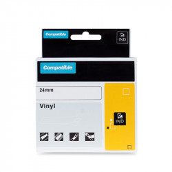 PRINTLINE kompatibilní páska s DYMO 1805430, 24mm, 5.5m, černý tisk bílý podklad, RHINO, vinylová