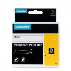 PRINTLINE kompatibilní páska s DYMO 622290, 19mm, 5.5m, černý tisk průhl podklad, RHINO, polyesterová
