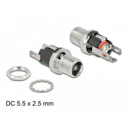 Delock Konektor DC 5,5 x 2,5 x 12,0 mm, zásuvková hlavice, pájecí verze