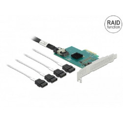 Delock Karta PCI Express na 4 x SATA 6 Gb s RAID a HyperDuo - Low Profile