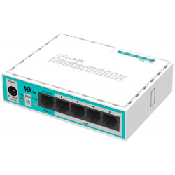 Mikrotik RouterBOARD RB750r2 hEX lite 850 MHz 64 MB RAM 5x LAN Router OS L4 vč. plast. krytu a zdroje