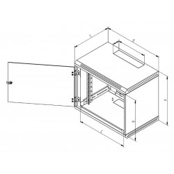 Triton 19" rozvaděč jednodílný 12U 400mm, plech. dvere